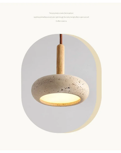 Osho Wabi Sabi Travertine Stone Pendant Light
