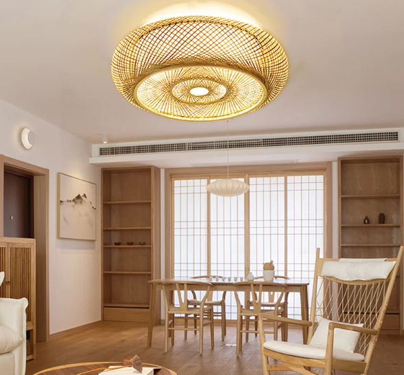 Oukaning Large Bamboo Round Light