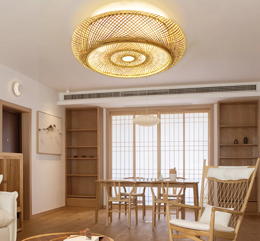 Oukaning Large Bamboo Round Light