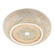 Oukaning Large Round Bamboo Pendant Light – Flush Mount Shade