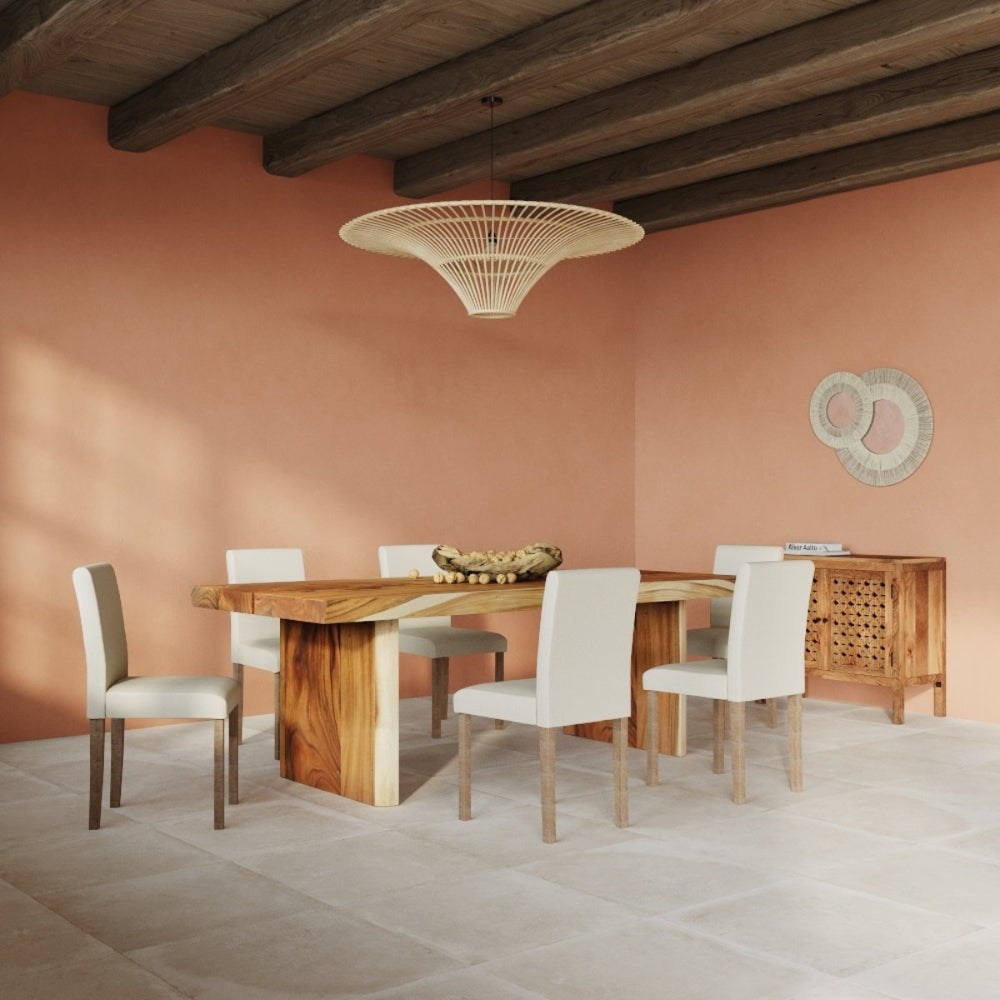 outdoor rattan pendant light in dining room