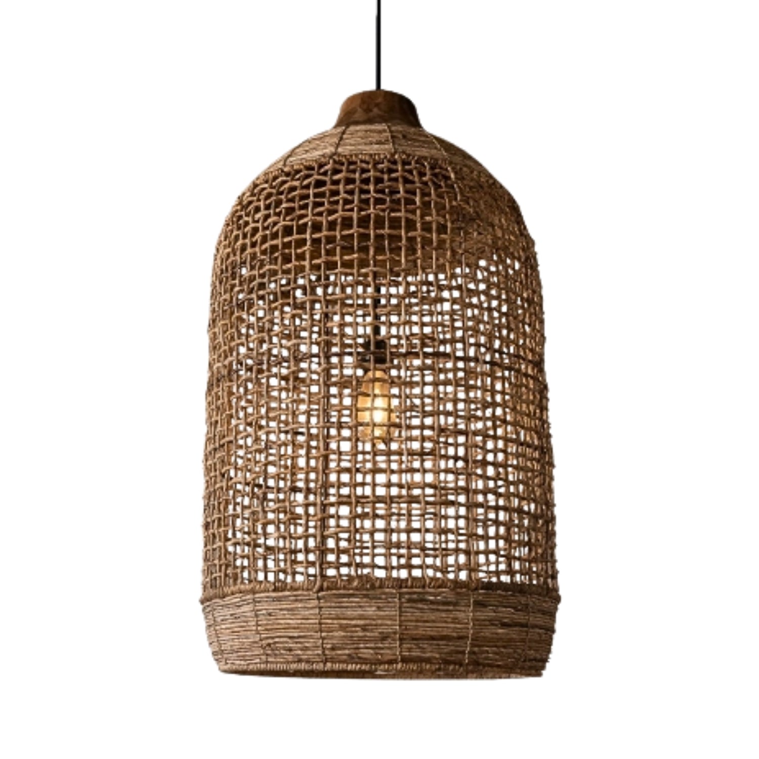 Oversized Cage Natural Pendant Light