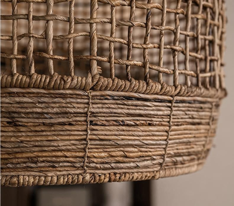 Oversized Cage Pendant Light Woven Shade