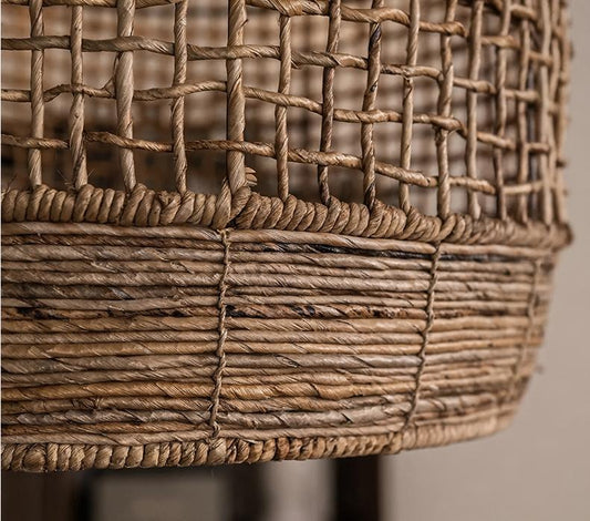 Oversized Cage Pendant Light Woven Shade
