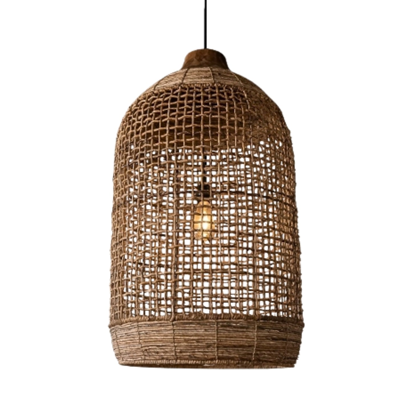 Oversized Cage Woven Pendant Light Rattan Shade