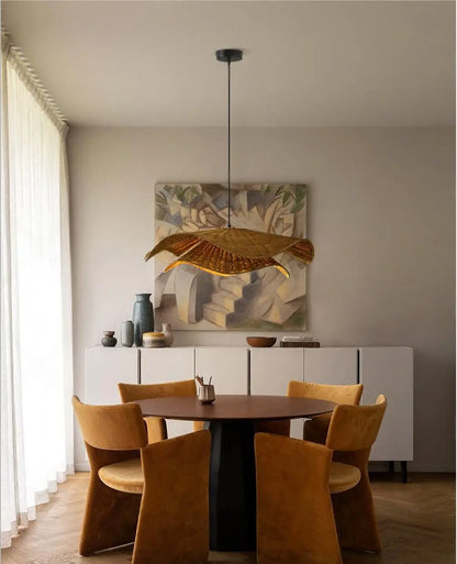 Nina Campbell Natural Velero Wicker Rattan Pendant Light