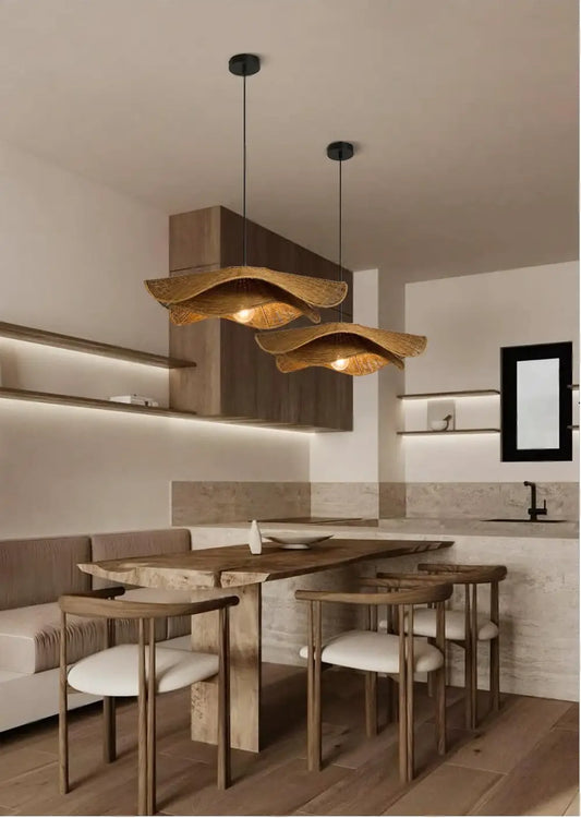 Nina Campbell Natural Velero Wicker Rattan Pendant Light