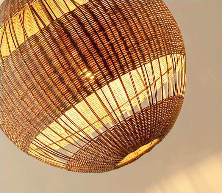 Palma round wicker pendant light shade