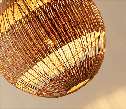 Palma round wicker pendant light shade