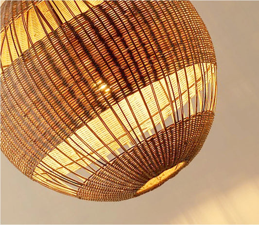 Palma round wicker pendant light shade
