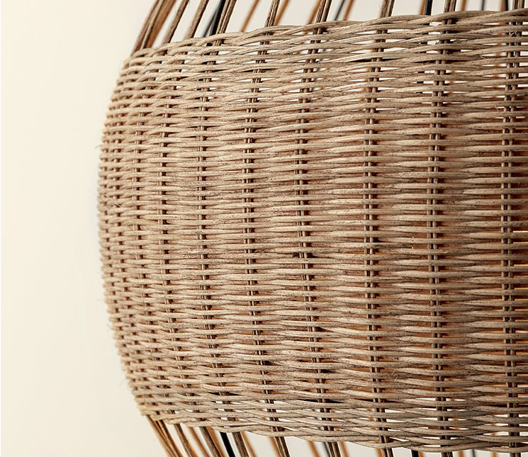 Palma round wicker pendant light