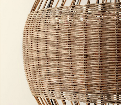 Palma round wicker pendant light