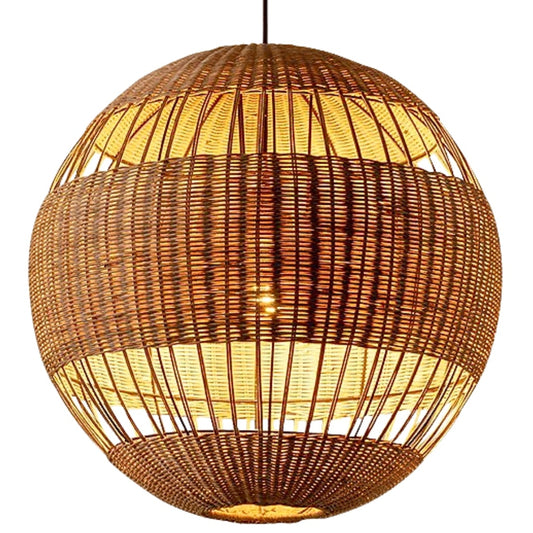 Palma Wicker Rattan Round Pendant Light