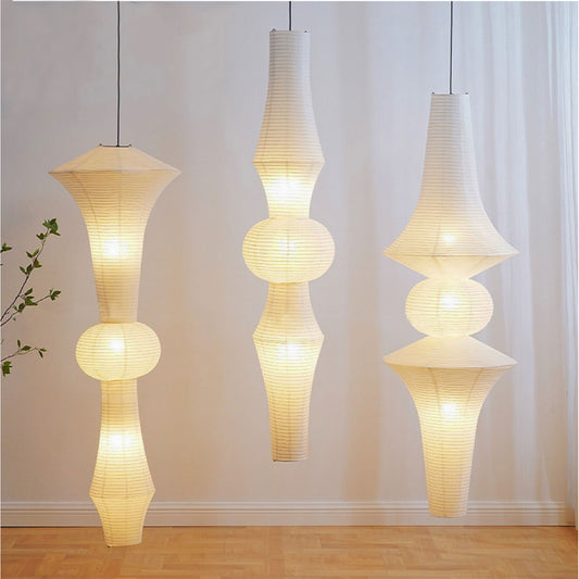 Nordic Wabi Sabi Rice Paper Pendant Light