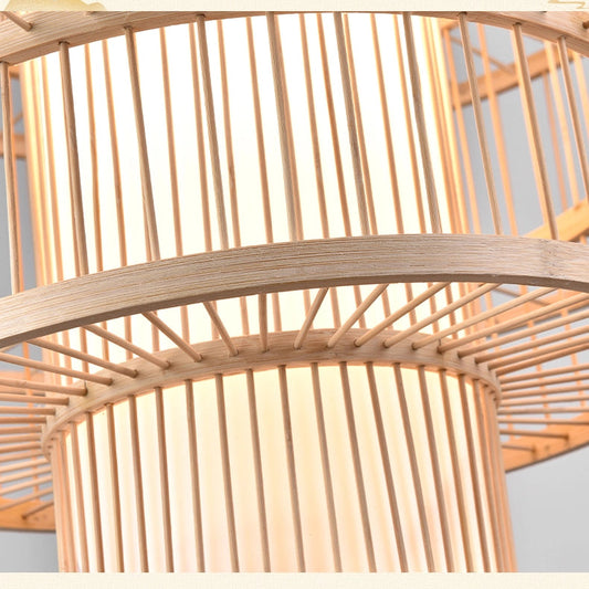 Parren Bamboo Pendant Light Woven Shade Light Effect