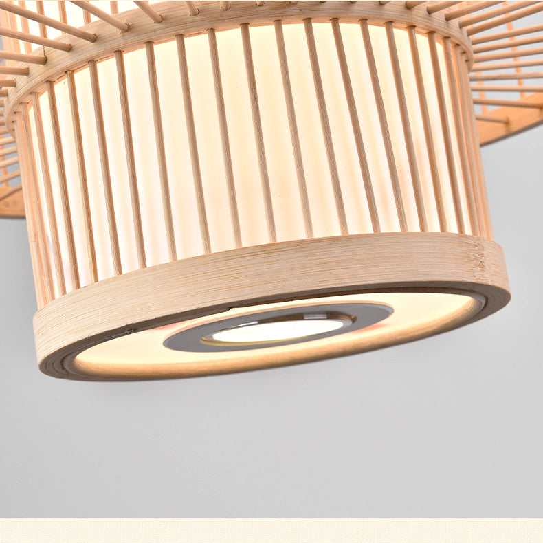 Parren Bamboo Woven Pendant Light Bottom of Shade