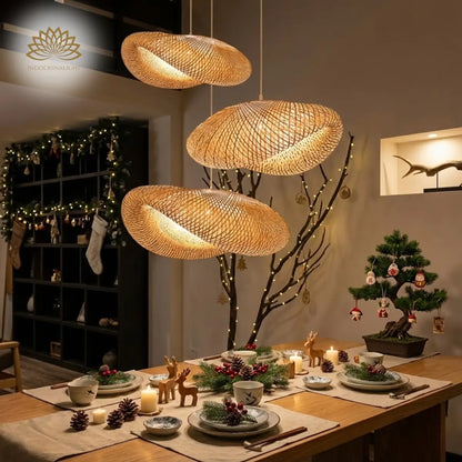 Pattranan Bamboo Pendant Light For Christmas Dining