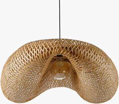 Pattranan Bamboo Woven Hanging Light with LED Bulb