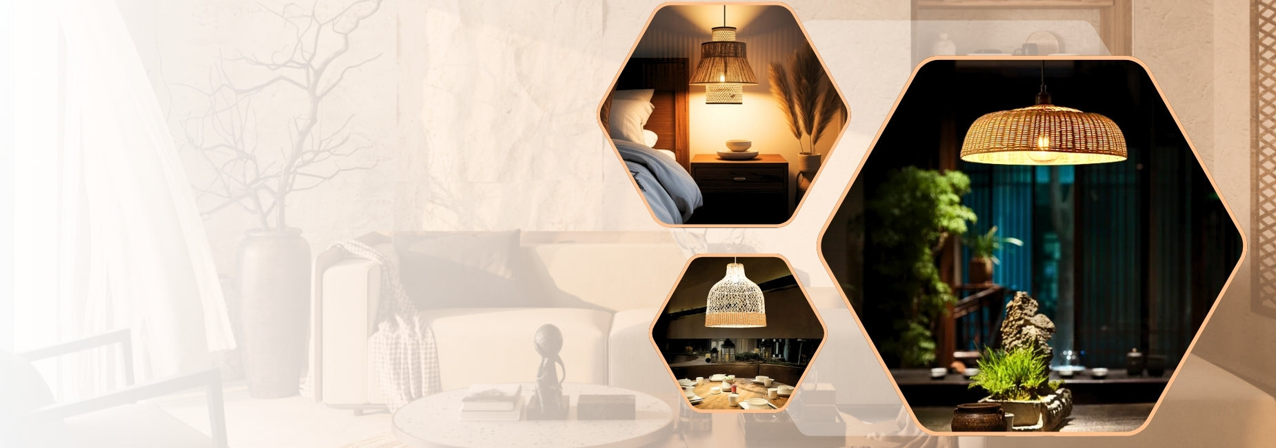 Pendant Lights from natural rattan by Indochina Light
