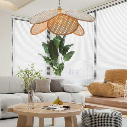 petal rattan pendant light