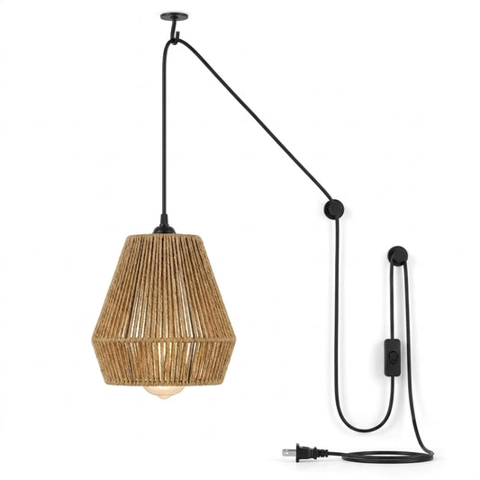Plug-in Collins Wabi Sabi Small Basket Pendant Light