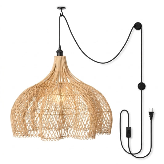 Plug-in Matador Wabi Sabi Extra Large Rattan Pendant Light