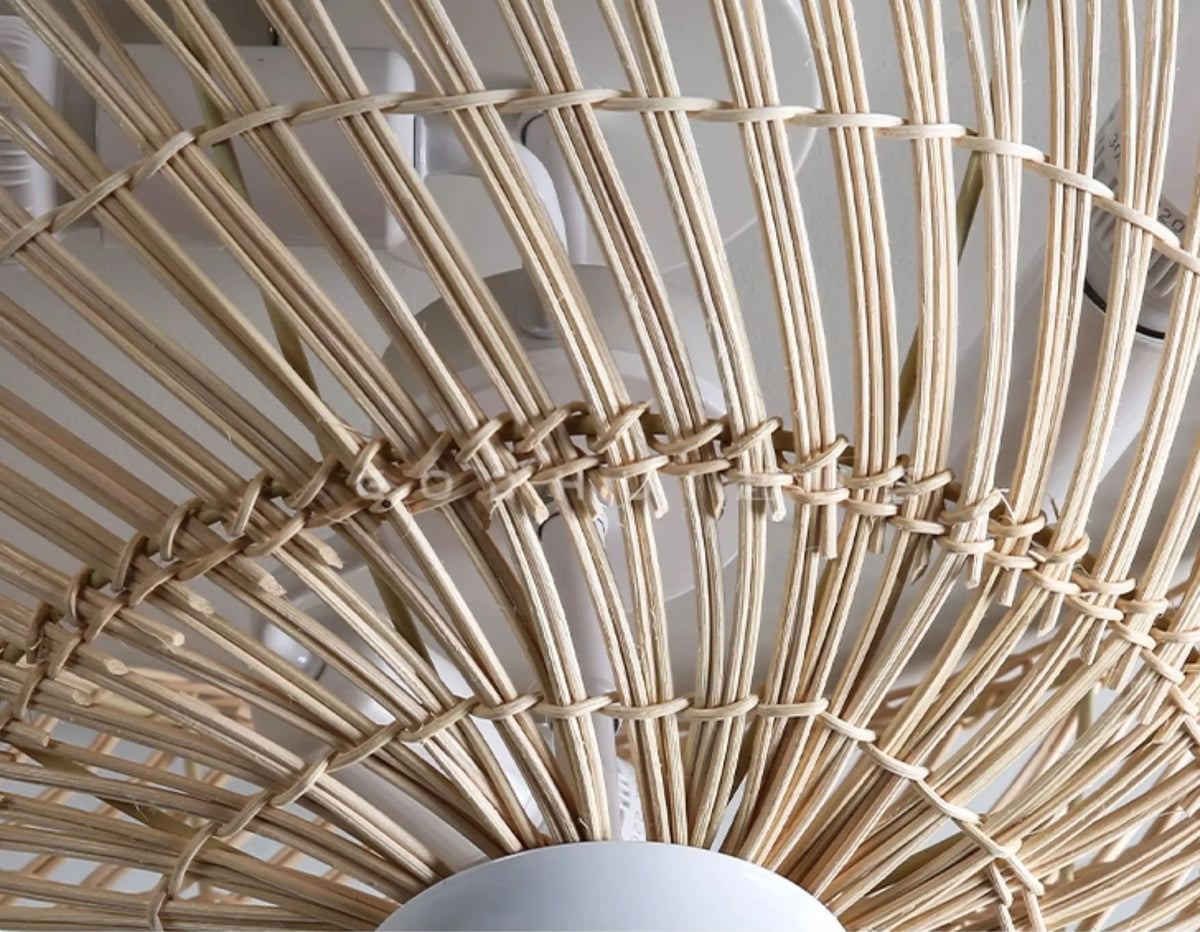 Pottery Barn Large Dome Rattan Ceiling Light Woven Shade