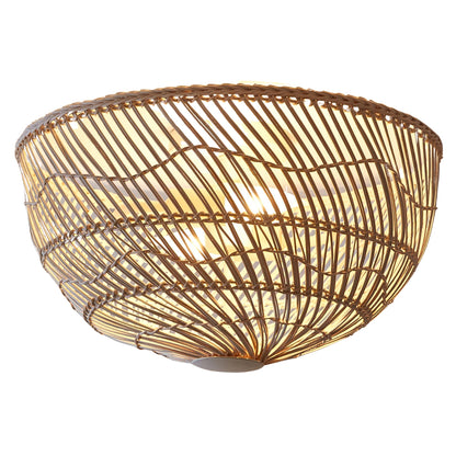 Pottery Barn Woven Dome Rattan Flush Mount