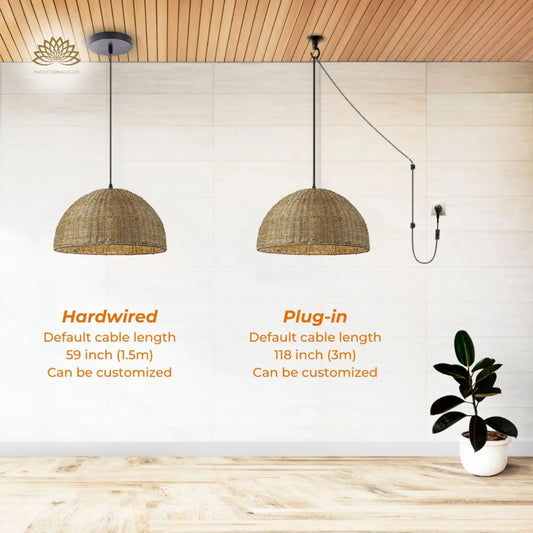 Pourel Dome Wicker Pendant Light's accessories type