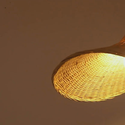 Video Showcase of Ellie Straw Hat 3 Rattan Pendant Light Wicker Shade