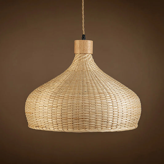 Rasa Bamboo Dome Hanging Light Wicker Shade