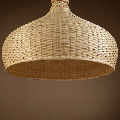 Rasa Bamboo Dome Pendant Light Wicker Shade