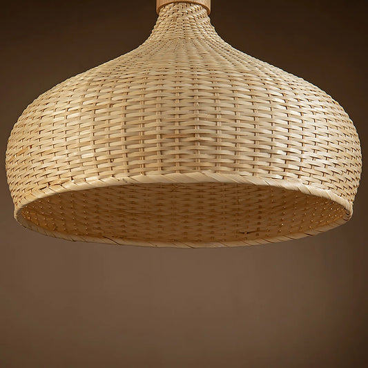 Rasa Bamboo Dome Pendant Light Wicker Shade
