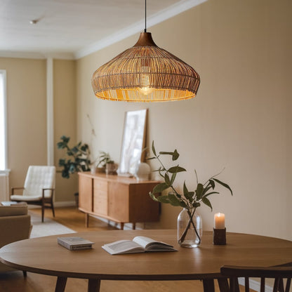 rattan dome pendant light for coffee table