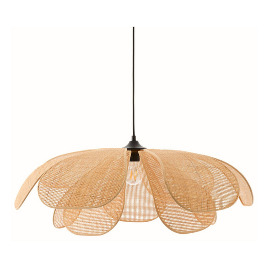 rattan flower pendant light fixture