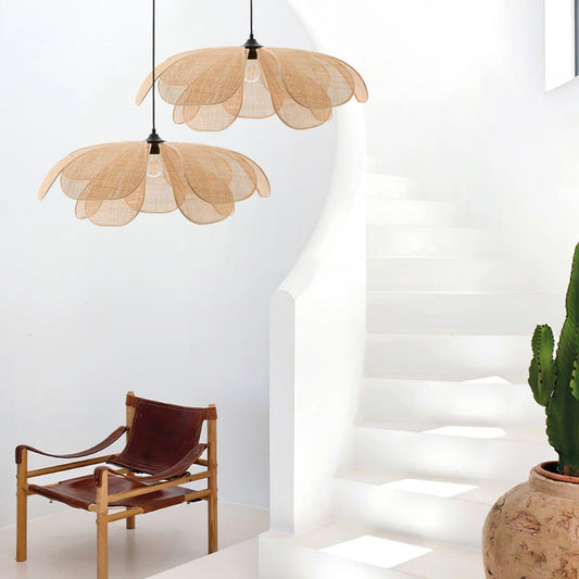 rattan flower pendant light for stairwell