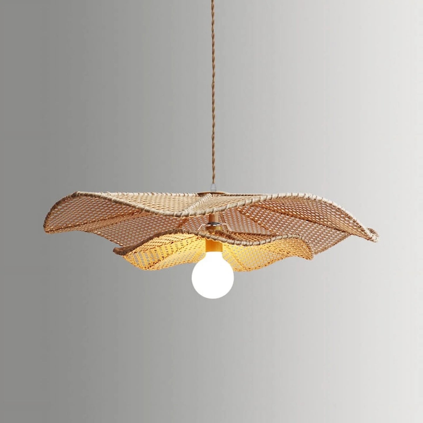 Rattan Lotus Leaf Hanging Light