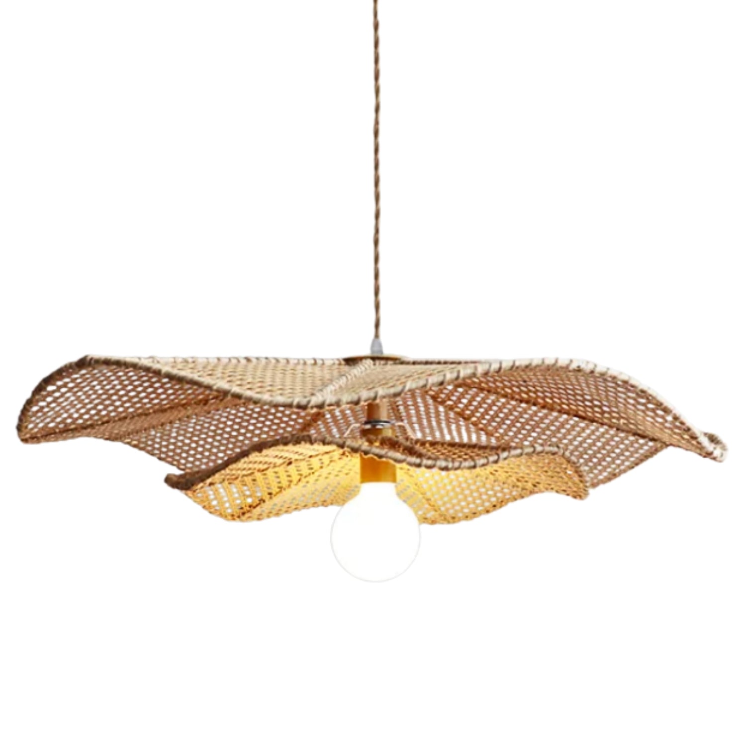 Rattan Lotus Leaf Hanging Light
