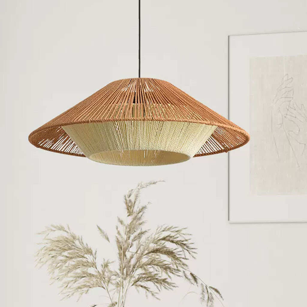 Natural Hemp Rope Round Roof Pendant Lamp