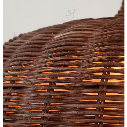 Dark Brown Rattan Dome Pendant Light