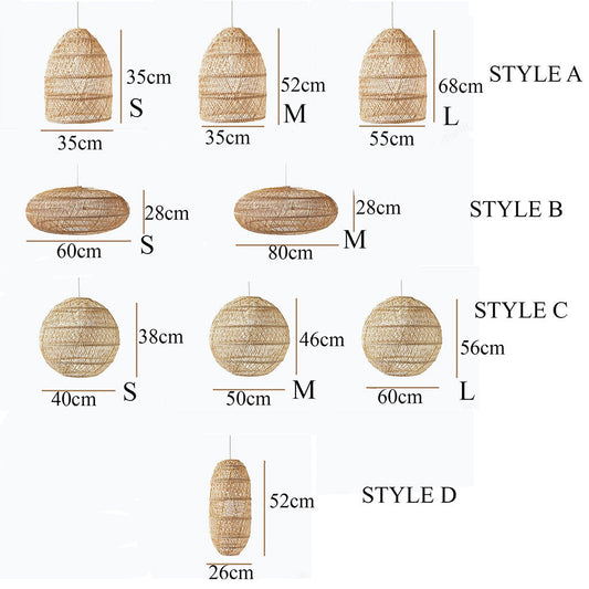 Sakura Rattan Cluster Pendant Light Shade