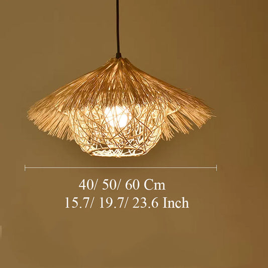 Begie Bohemian Straw Hat Pendant Light