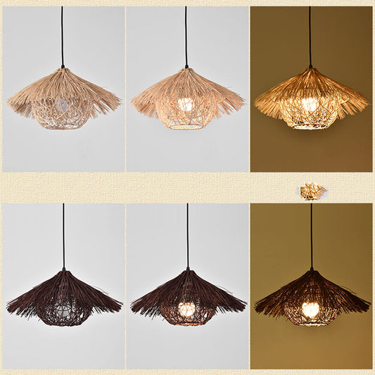 Begie Bohemian Straw Hat Pendant Light