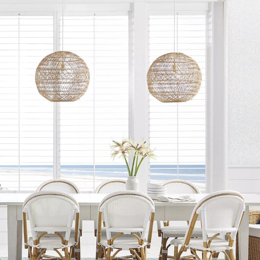 rattan round pendant light for dining table