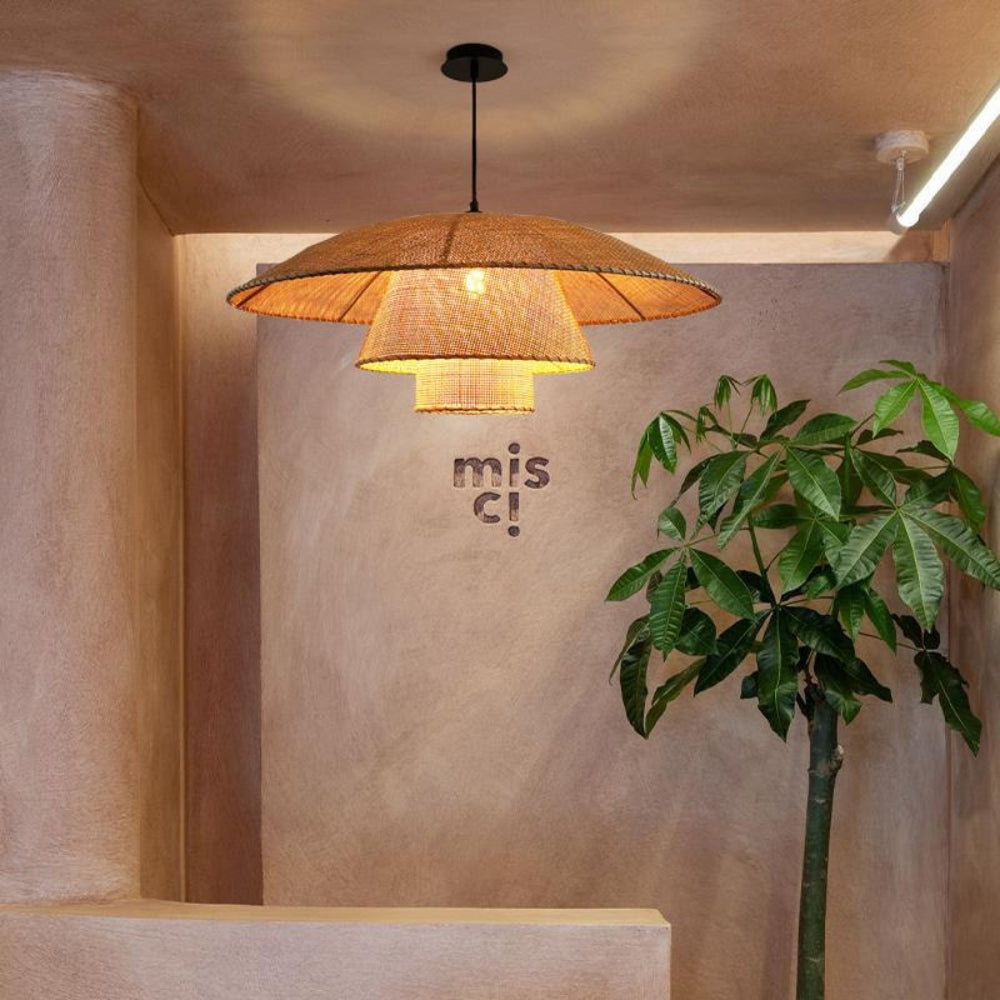 rattan wicker pendant light for living space