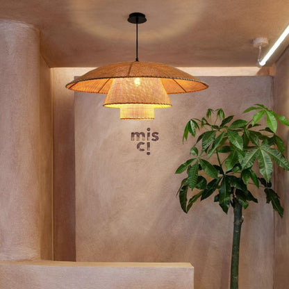 rattan wicker pendant light for living space