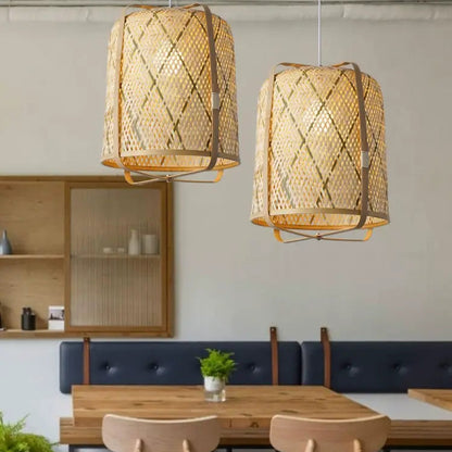 Rcidos Bamboo Wicker Pendant Light for dining room