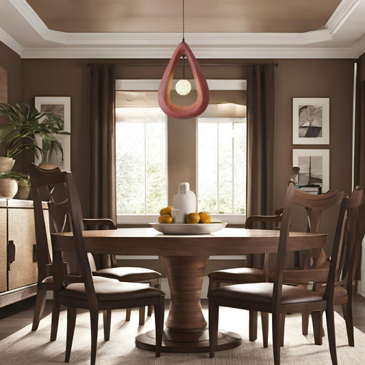 red brown wabi sabi modern teardrop pendant light for dining table
