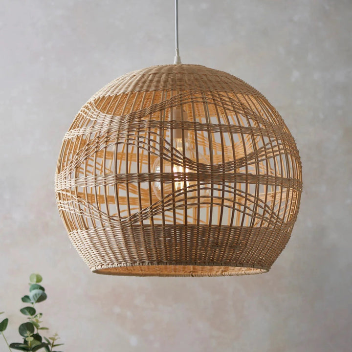 Rita Globe Rattan Pendant Light