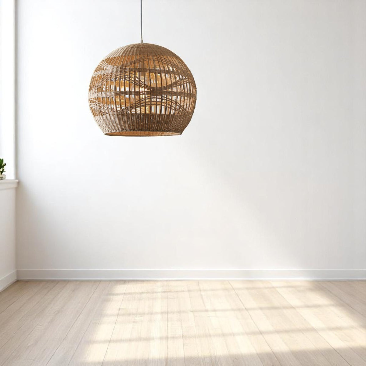 Rita Rattan Globe Pendant Light for Minimalist Space